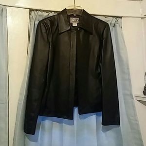 Black Leather Pant Suit